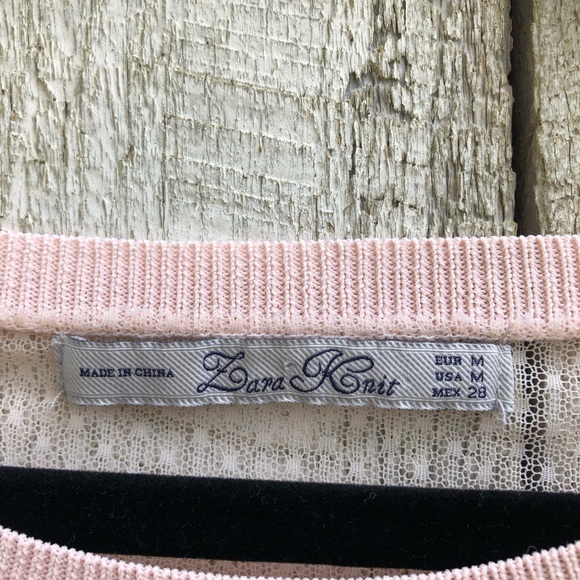 Zara | lightweight pink sheer back sweater - Picture 4 of 4